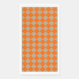 Orangegrau kariert Diamantmuster Serviette