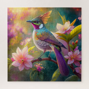 Orangekammener Regenbogenhäher Fantasy-Vogel Puzzle