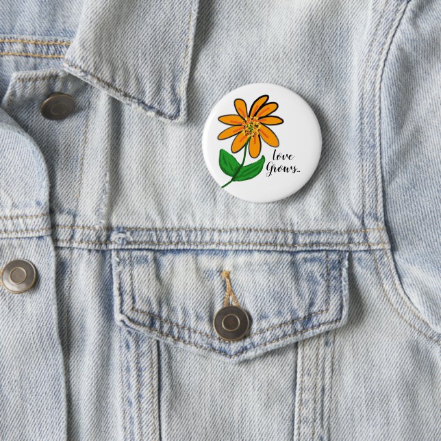 Orangelbe Blume Button (Beispiel)