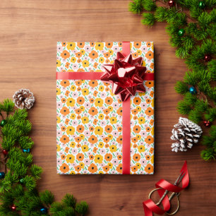 Orangelbe Blüte Geschenkpapier