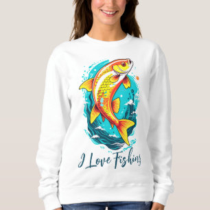 Orangelbe Fische Sweatshirt