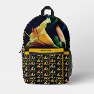 Orangelbe Lilie Blume Personalisiert Bedruckter Rucksack