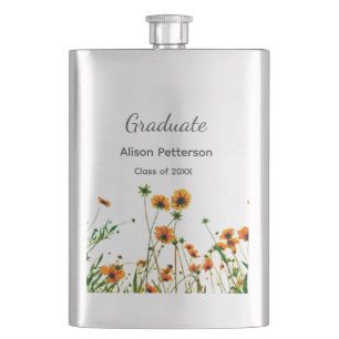 Orangelbe Wildblumen Moderne Graduate rustikal Flachmann