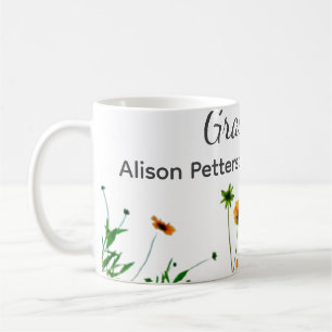 Orangelbe Wildblumen Moderne Graduate rustikal Kaffeetasse