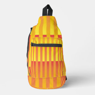 Orangelbes Streifenmuster Crossbody Bag