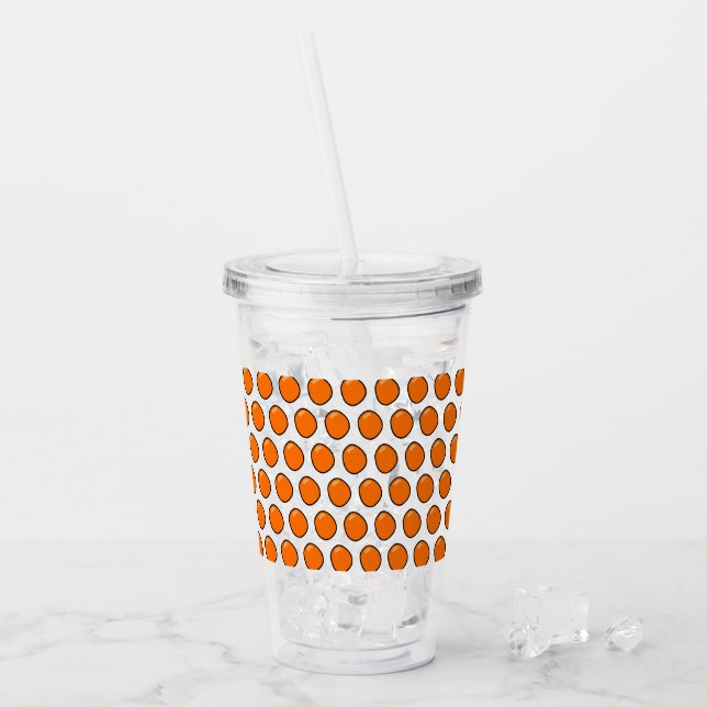 Orangen Acryltrinkbecher (Vorderseite Ice)