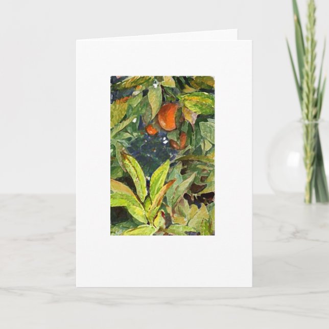 Orangen auf dem Baum zeichnen erhöhtes besonders Karte (Vorderseite)