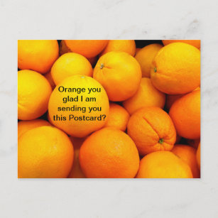Orangen auf einer Postkarte, Funny Frucht Food Car Postkarte
