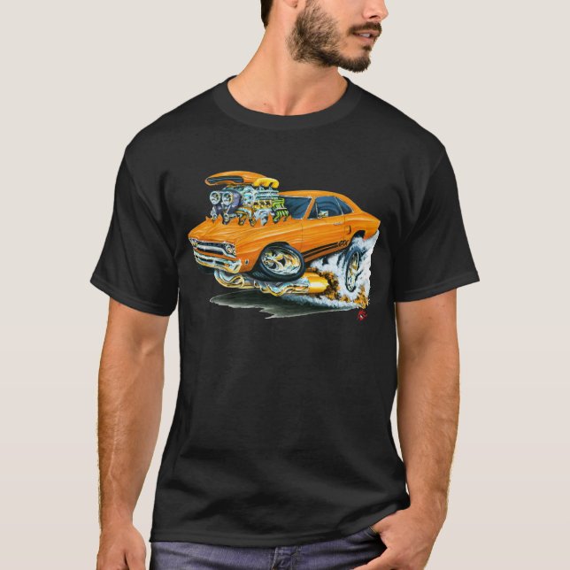Orangen-Auto 1968-69 Plymouths GTX T-Shirt (Vorderseite)