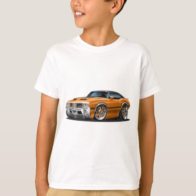 Orangen-Auto Olds Macheten-442 T-Shirt (Vorderseite)