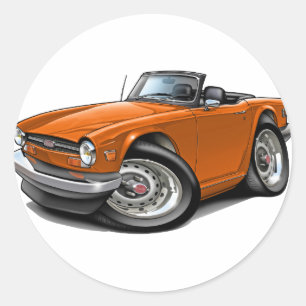Orangen-Auto Triumphs TR6 Runder Aufkleber