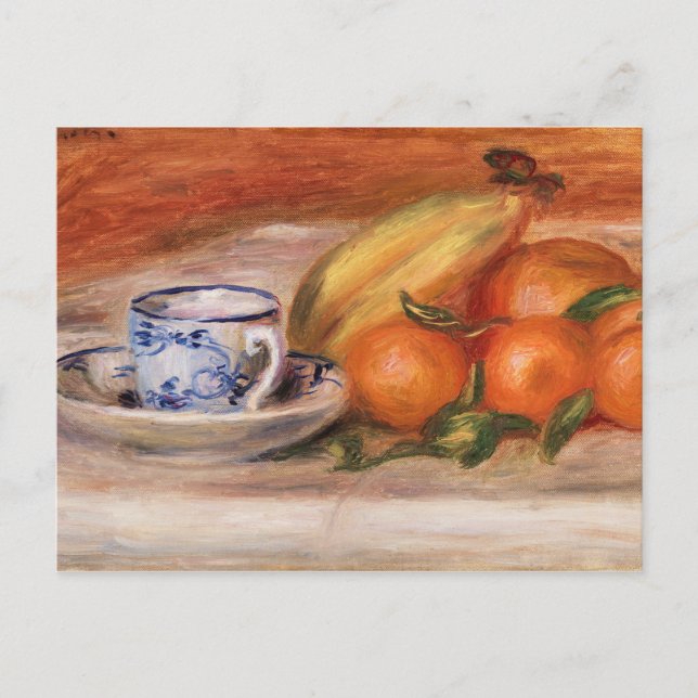 Orangen Bananen und Teacup von Auguste Renoir Postkarte (Vorderseite)