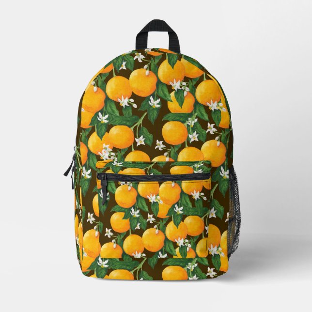 Orangen Bedruckter Rucksack (Vorderseite)