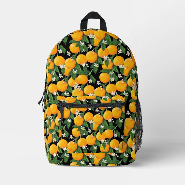 Orangen Bedruckter Rucksack (Vorderseite)