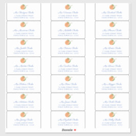 Orangen Blue Text Gast Envelope Address Labels