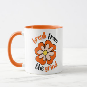 Orangen-Blumen-Kaffeetasse Tasse