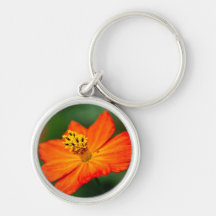 Orangen-Blumen-Schlüsselanhänger