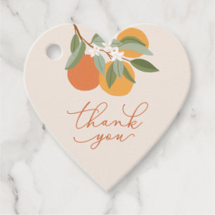 Orangen Botanische Citrus Illustration Baby Dusche Geschenkanhänger
