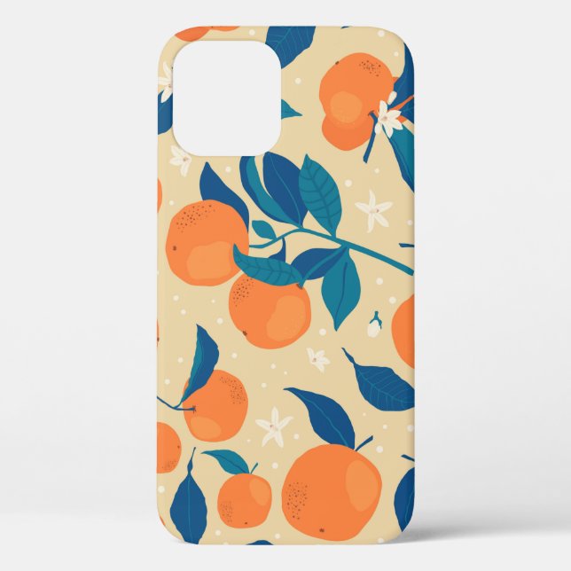 Orangen Branchen: Beige Hintergrundmuster Case-Mate iPhone Hülle (Rückseite)