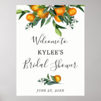 Orangen-Brautparty-Begrüßungszeichen