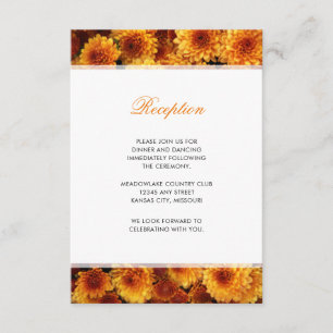 Orangen-Chrysanthemen Hochzeitsempfang Begleitkarte