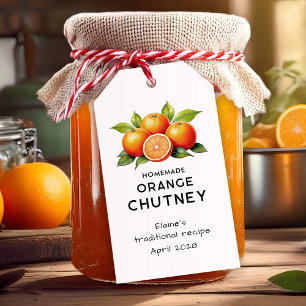 Orangen-Chutney-Küchenvorrat-Etikett Geschenkanhänger