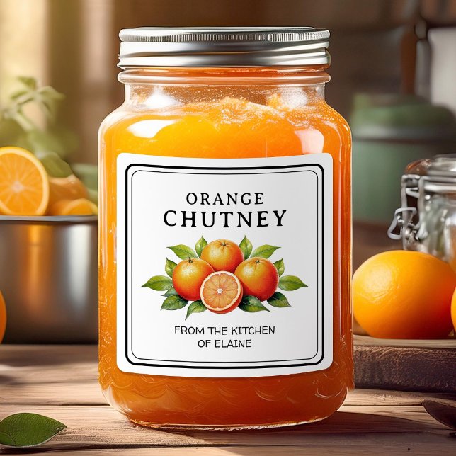 Orangen-Chutney Quadratischer Aufkleber (Von Creator hochgeladen)