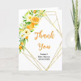 Orangen Citrus Baby Dusche Dankeskarte