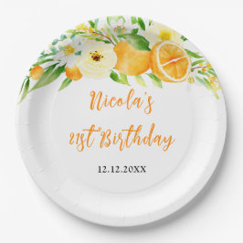 Orangen Citrus Baby Shower Pappteller