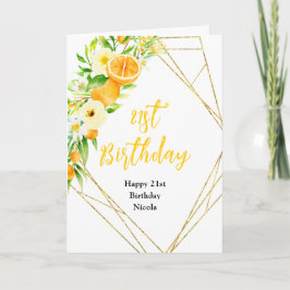 Orangen Citrus Geburtstag Karte
