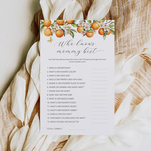 Orangen, die Mommy Best Baby Shower Game kennen (Von Creator hochgeladen)