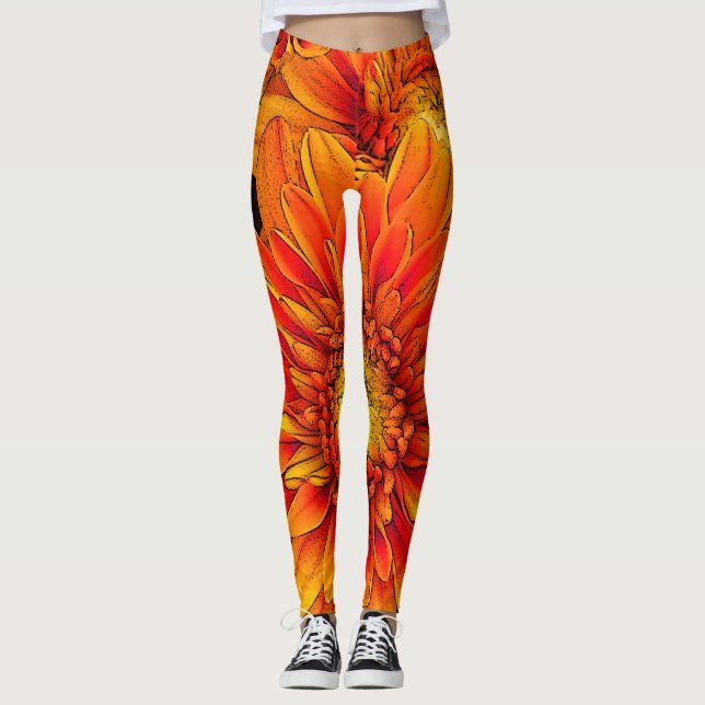 Orangen-Explosions-Yoga-Hosen/Leggings Leggings (Vorderseite)