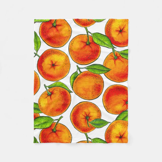 Orangen Fleecedecke (Vorderseite)