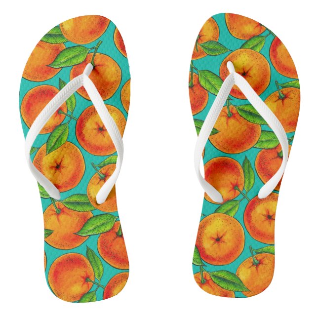 Orangen Flip Flops (Fußbett)