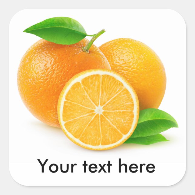 Orangen, frisch quadratischer aufkleber (Vorderseite)
