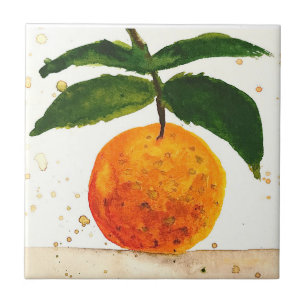 Orangen Frucht Aquarell Küchen Keramikfliese