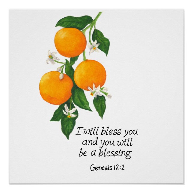 Orangen Frucht Genesis 12:2 Poster (Vorderseite)