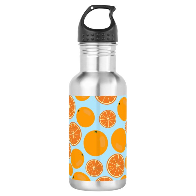 Orangen-Frucht-Muster Edelstahlflasche (Vorderseite)