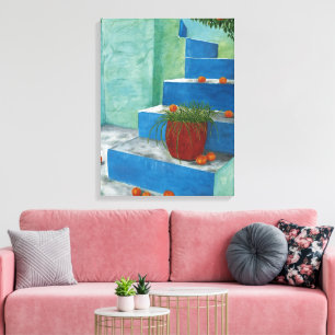 Orangen für griechische Wasserfarben Leinwanddruck