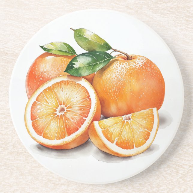 Orangen, geschnitten und ganz getränkeuntersetzer (Vorne)