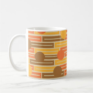 Orangen, Gold, braune Rechtecke und Kreise Kaffee Kaffeetasse