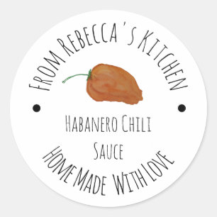Orangen Habanero Chili Selbstgemachte Soße Runder Aufkleber