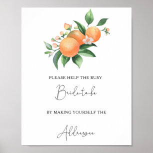 Orangen - helfen der beschäftigten Braut bei der A Poster