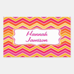 Orangen-Identifikations-Namensaufkleber der Rechteckiger Aufkleber