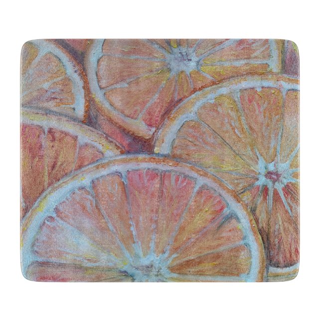 Orangen in Scheiben Schneidebrett (Vorderseite)