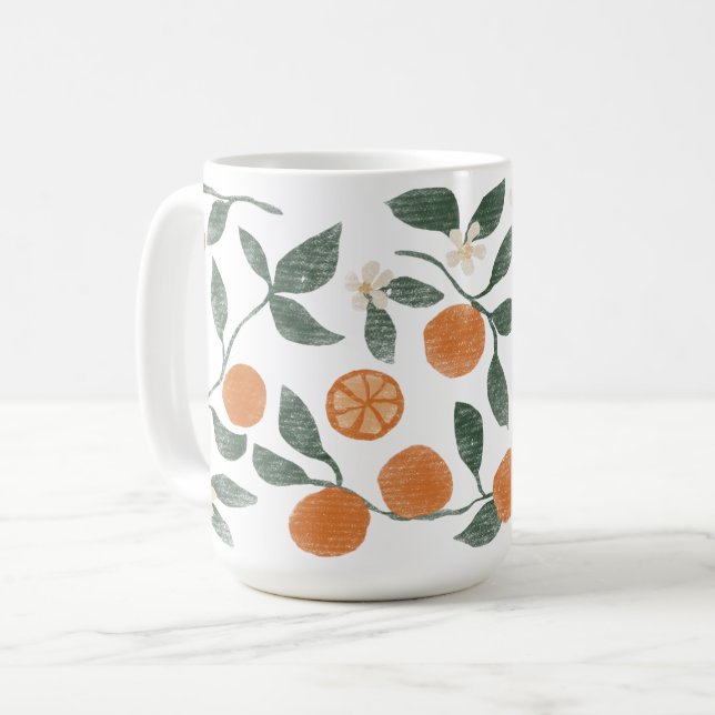Orangen Kaffee Tasse (Vorderseite Links)
