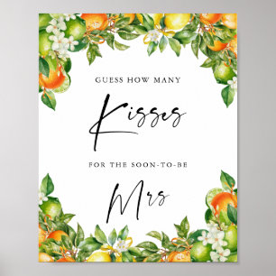 Orangen Lemon Citrus wie viele Küsse Brautdusche Poster