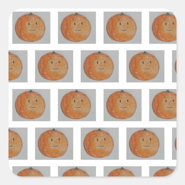 Orangen Mandarinen Mandarinen Zitrusfrüchte niedli Quadratischer Aufkleber (Vorderseite)