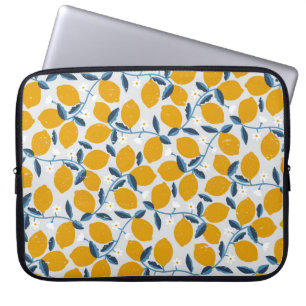 Orangen, Mandarinen: Vintages Blumenmuster. Laptopschutzhülle