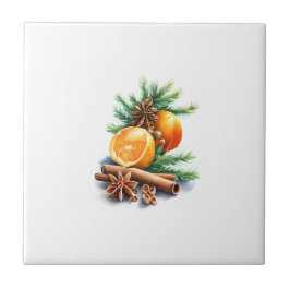 Orangen mit Cloves und Zimt neben Brünn Verlassen Fliese